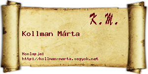 Kollman Márta névjegykártya