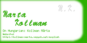 marta kollman business card